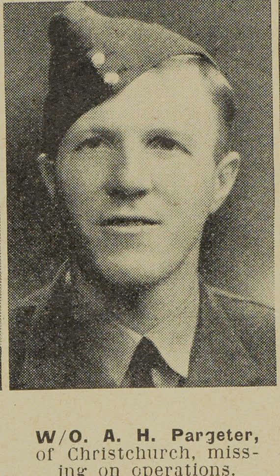 Warrant Officer A. H. Pargeter, of Christchurch, missing on operations, 1944