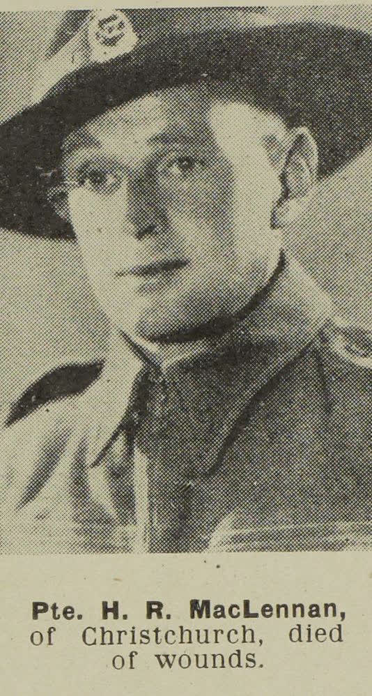 Pte. H. R. MacLennan, of Christchurch, died of wounds, 1944