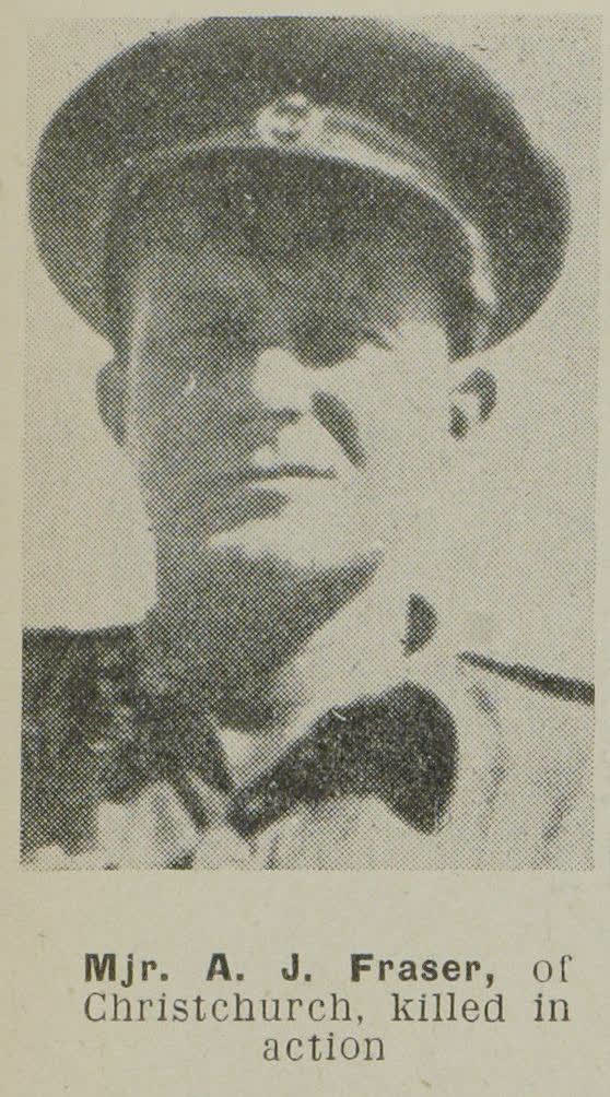 Mjr. A. J. Fraser, of Christchurch, killed in action, 1944
