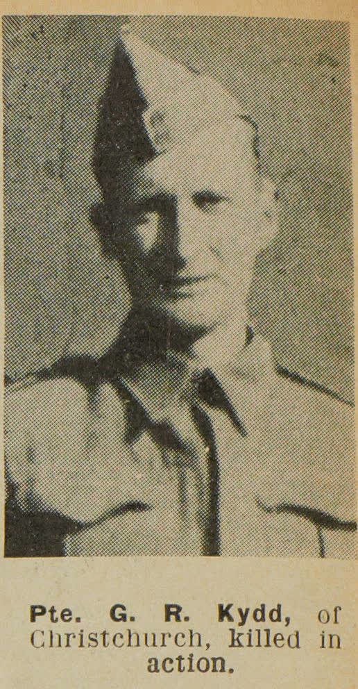 Pte. G. R. Kydd, of Christchurch, killed in action, 1944