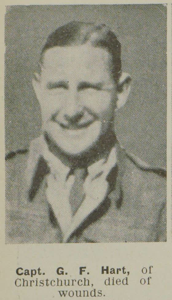 Capt. G. F. Hart, of Christchurch, died of wounds, 1944