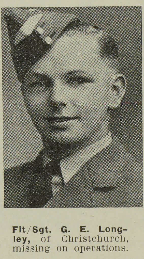Flight-Sergeant G. E. Longley, of Christchurch, missing on operations, 1944