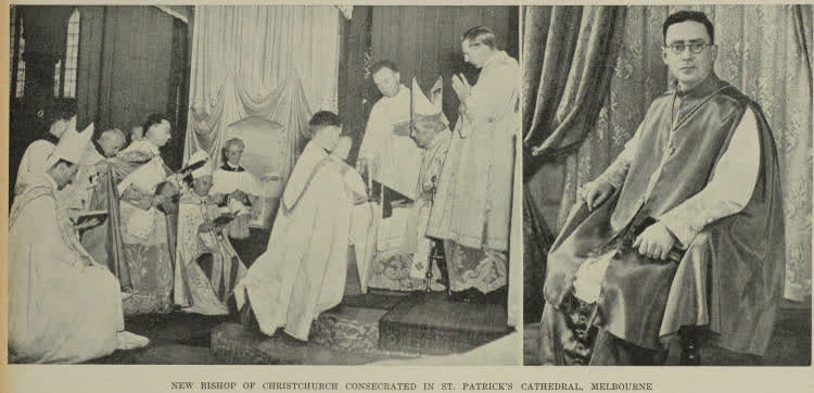 New Bishop of Christchurch consecrated in St. Patrick's Cathedral, Melbourne, 1944