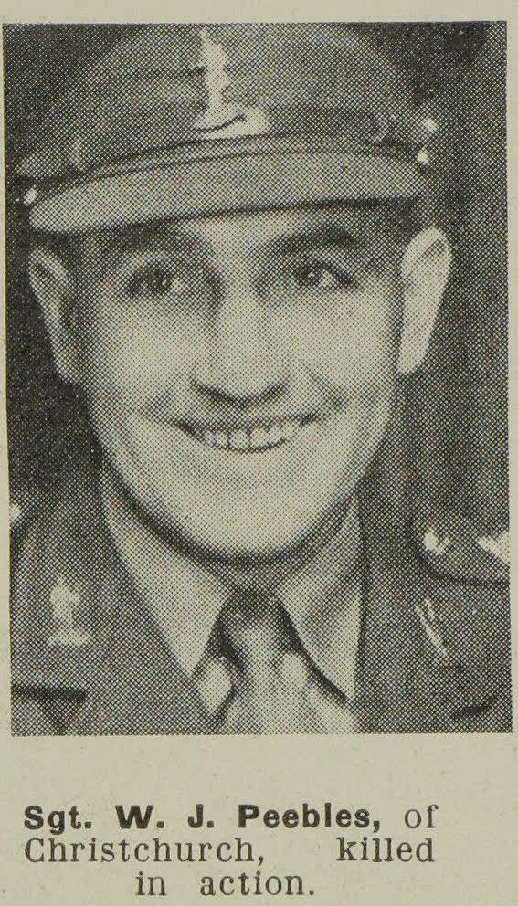 Sgt. W. J. Peebles, of Christchurch, killed in action, 1944