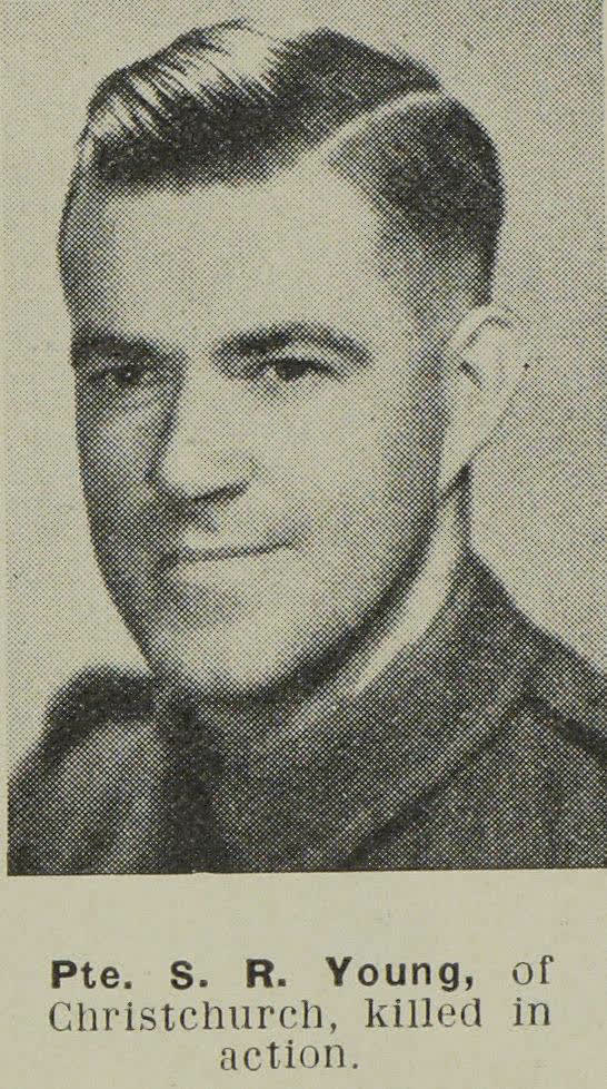Pte. S. R. Young, of Christchurch, killed in action, 1944