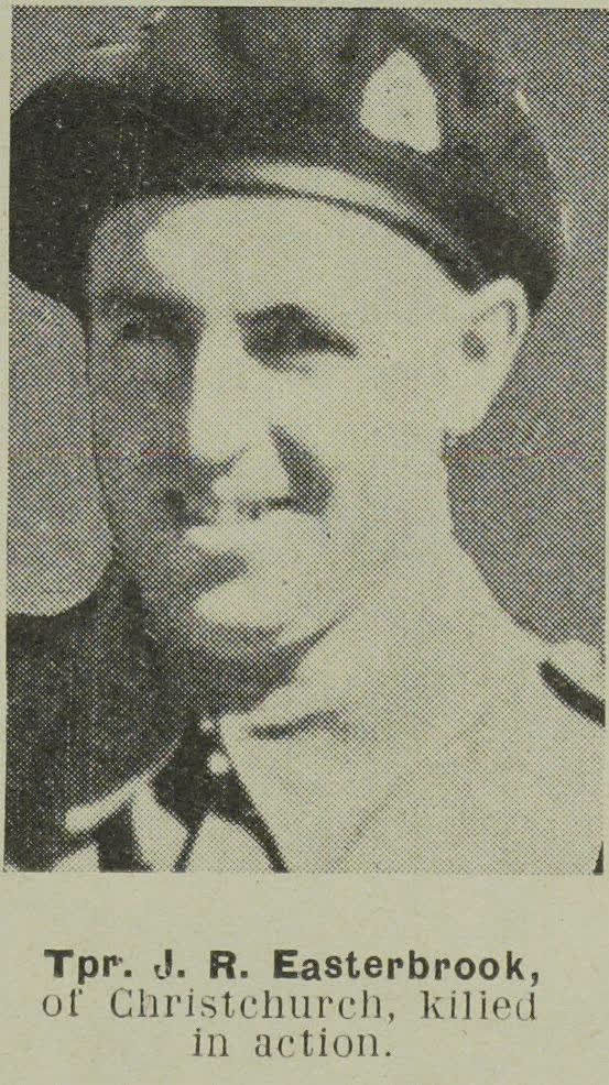Tpr. J. R. Easterbrook, of Christchurch, killed in action, 1944