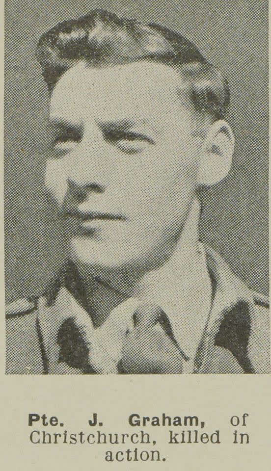 Pte. J. Graham, of Christchurch, killed in action, 1944