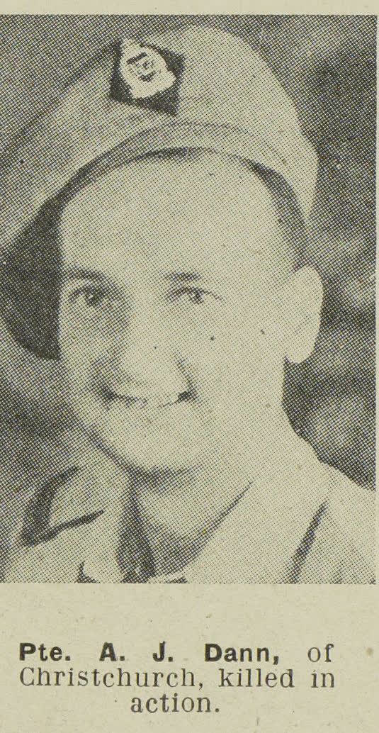 Pte. A. J. Dann, of Christchurch, killed in action, 1945