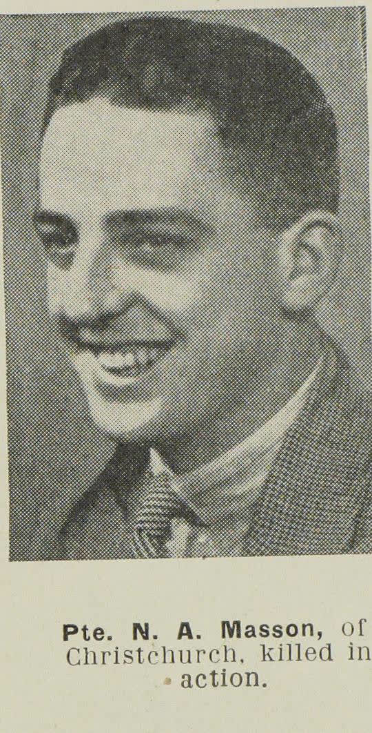 Pte. N. A. Masson, of Christchurch, killed in action, 1945