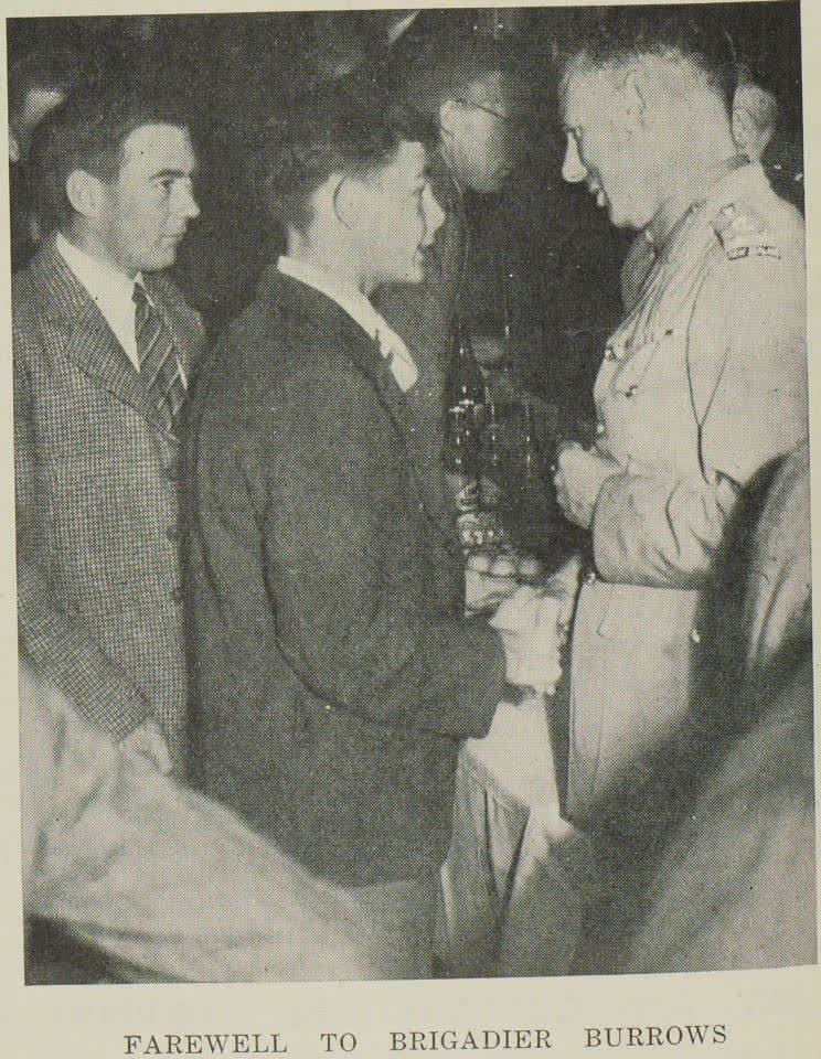 Farewell to Brigadier Burrows, 1945