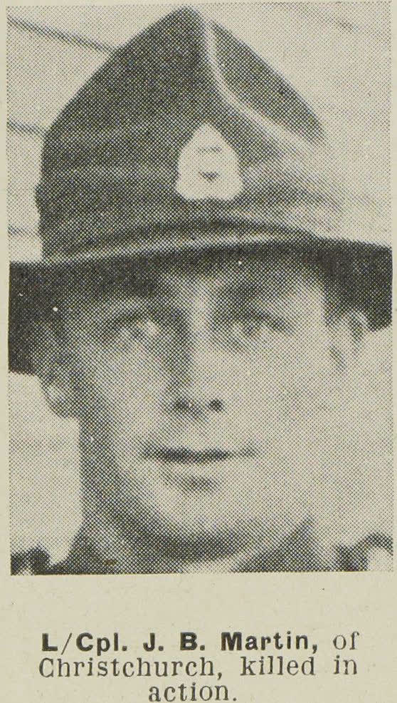 Lance-Corporal J. B. Martin, of Christchurch, killed in action, 1945