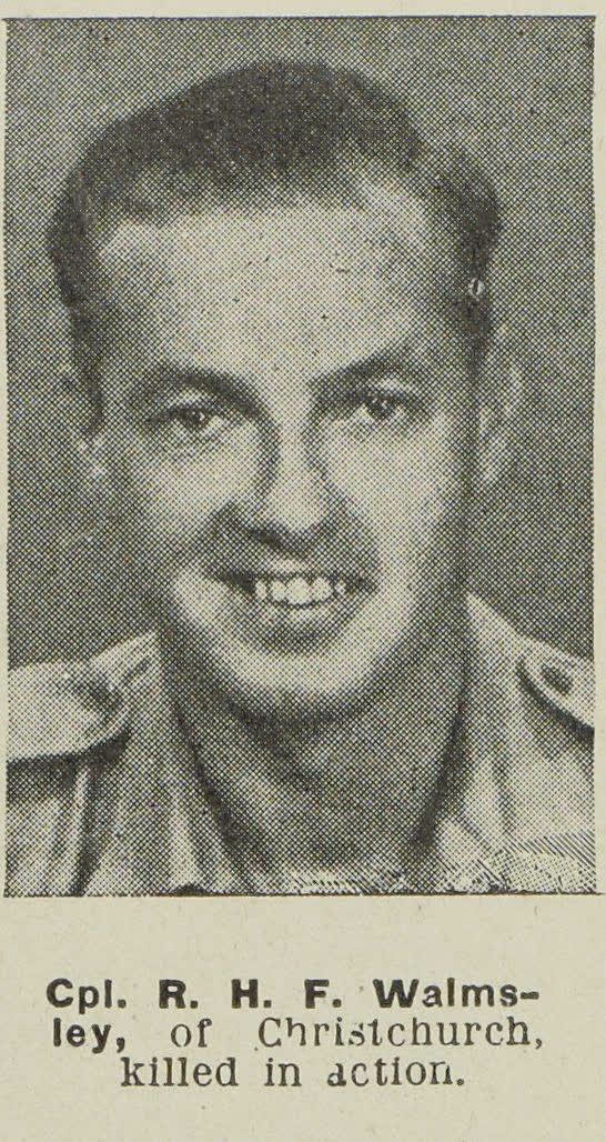 Cpl. R. H. F. Walmsley, of Christchurch, killed in action, 1945