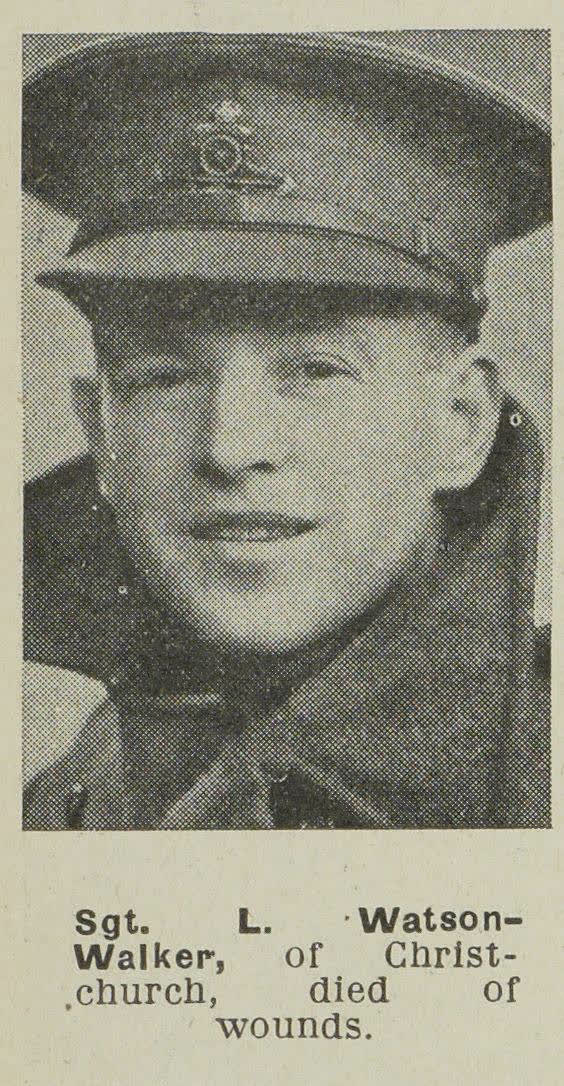 Sgt. L. Watson-Walker, of Christchurch, died of wounds, 1945