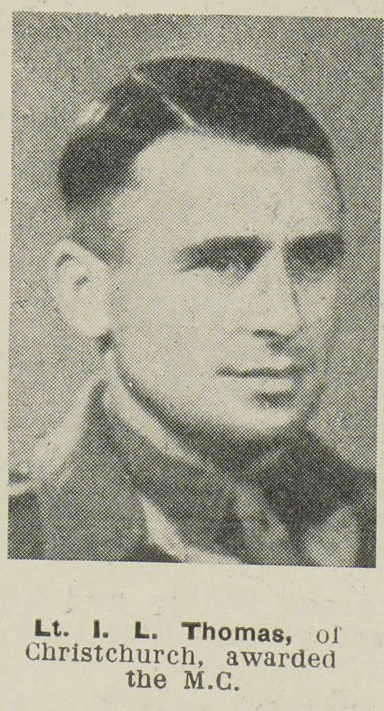 Lt. I. L. Thomas, of Christchurch, awarded the M.C., 1945