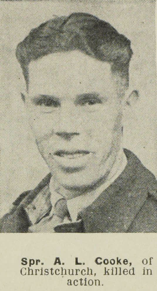 Spr. A. L. Cooke, of Christchurch, killed in action, 1945