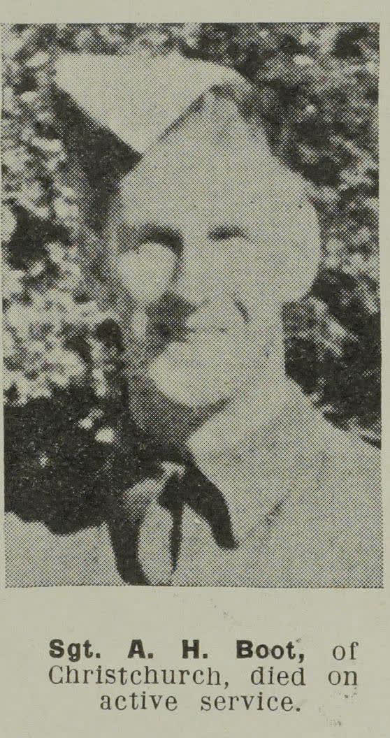 Sgt. A. H. Boat, of Christchurch, died on active service, 1945