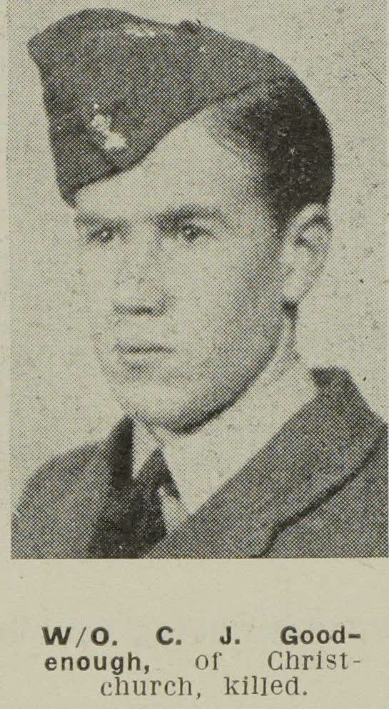 Warrant Officer C. J. Goodenough, of Christchurch, killed, 1945