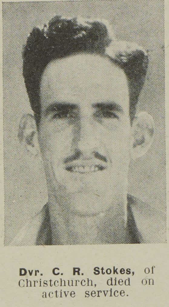 Dvr. C. R. Stokes, of Christchurch, died on active service, 1945