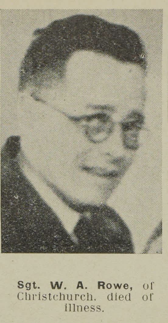 Sgt. W. A. Rowe, of Christchurch. Died of illness, 1945