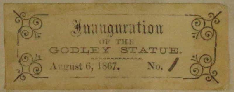 Ticket: Inauguration of Godley Statue, 1867