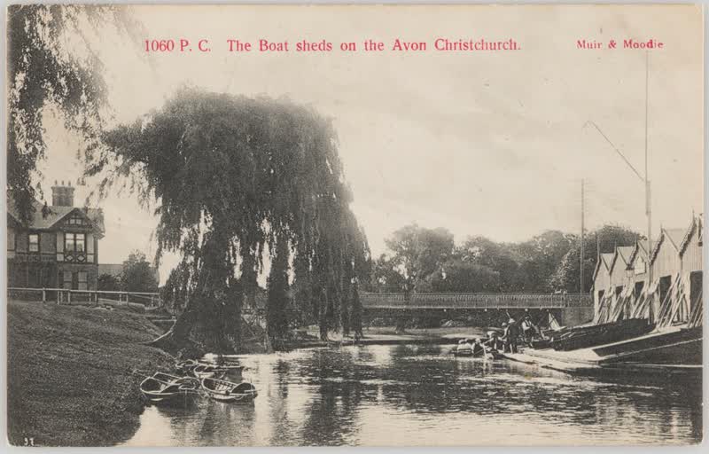 The Boat Sheds on the Avon, Christchurch, 1906