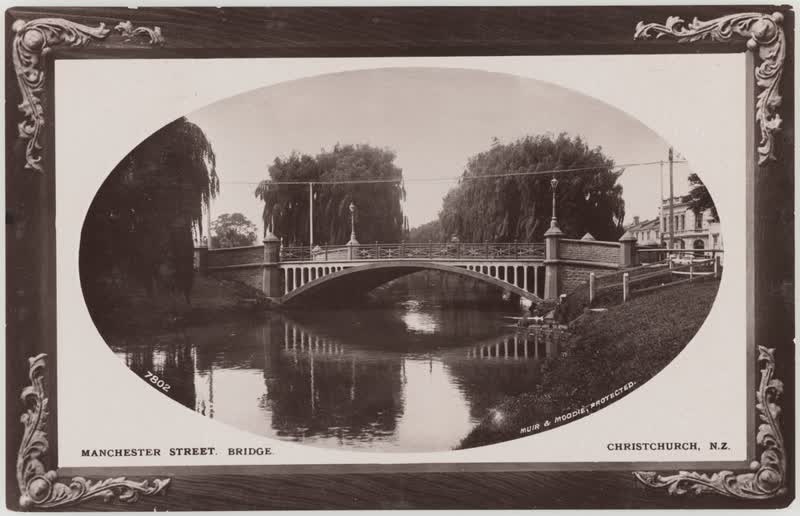 Manchester Street Bridge, Christchurch, New Zealand, 1912