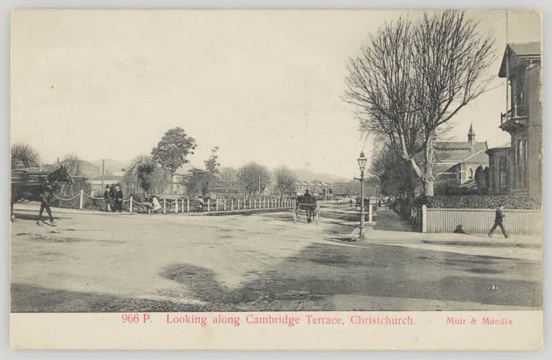 Looking along Cambridge Terrace, Christchurch, 1905