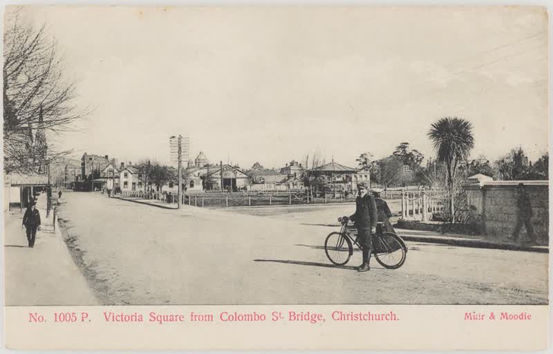 Victoria Square from Colombo Street Bridge, Christchurch, 1905
