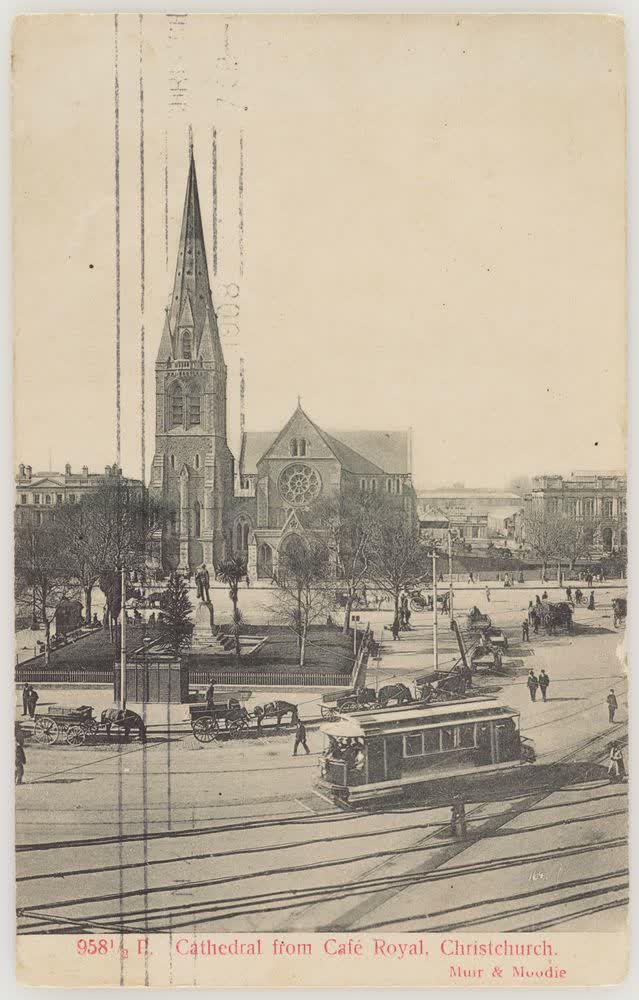 Cathedral from Cafe Royal, Christchurch, 1905