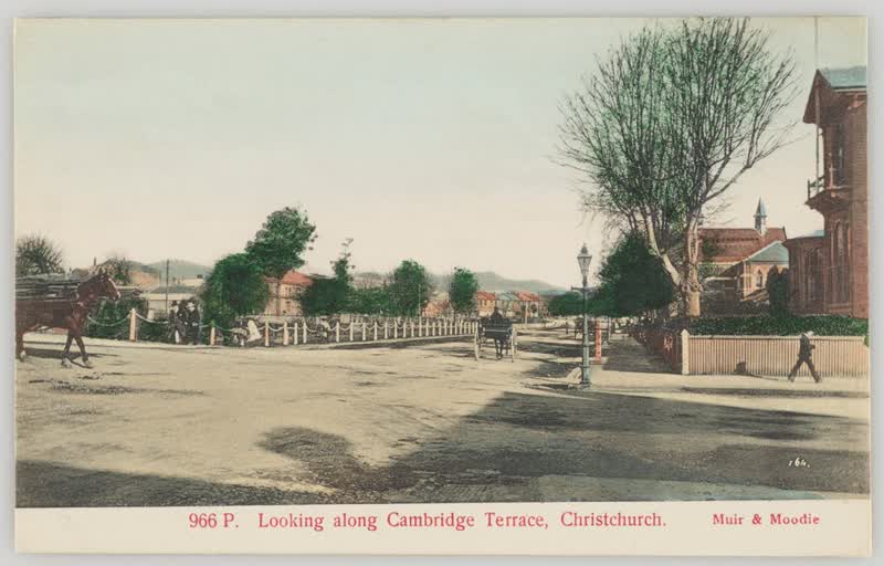 Looking along Cambridge Terrace, Christchurch, 1905