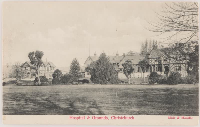 Hospital and Grounds, Christchurch, 1905