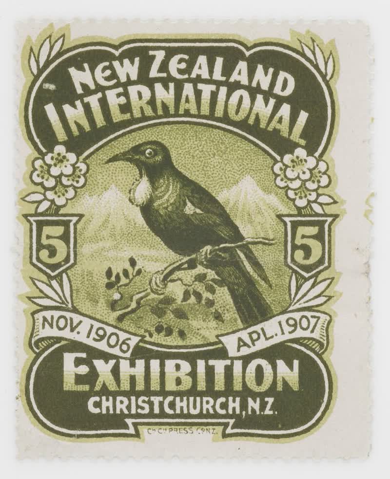 Cinderella, Christchurch Exhibition label No. 5, 1906