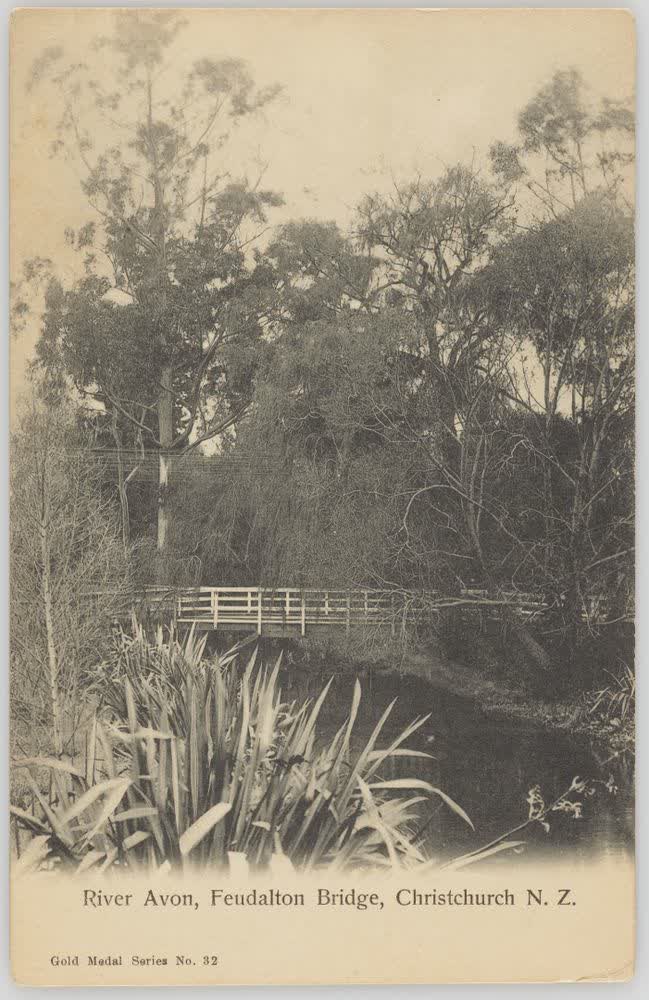 River Avon, Feudalton Bridge, Christchurch, New Zealand, 1910