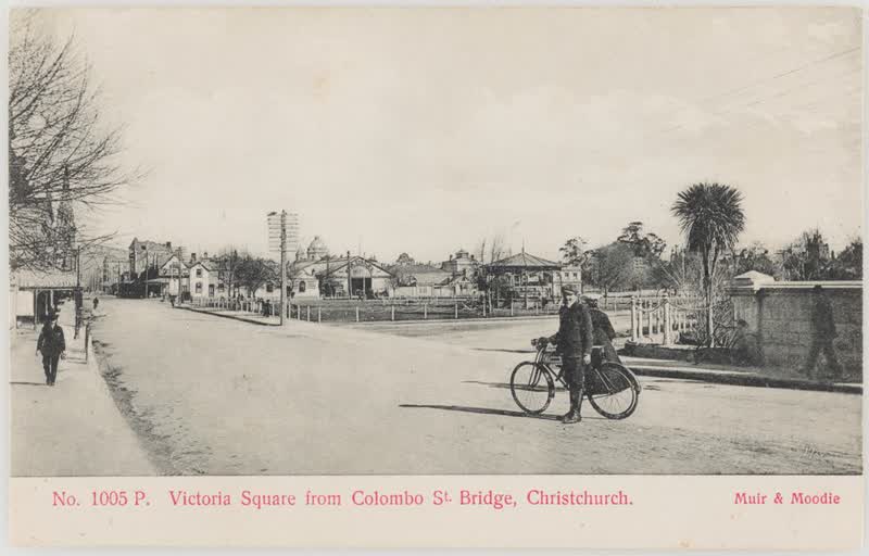 Victoria Square from Colombo Street Bridge, Christchurch, 1905