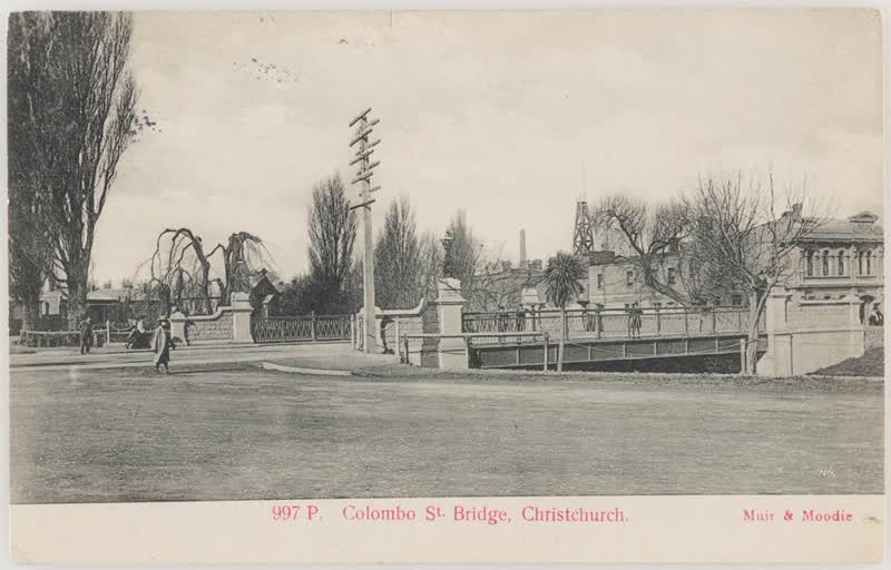 Colombo Street Bridge, Christchurch, 1905