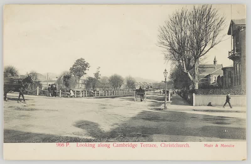 Looking along Cambridge Terrace, Christchurch, 1905