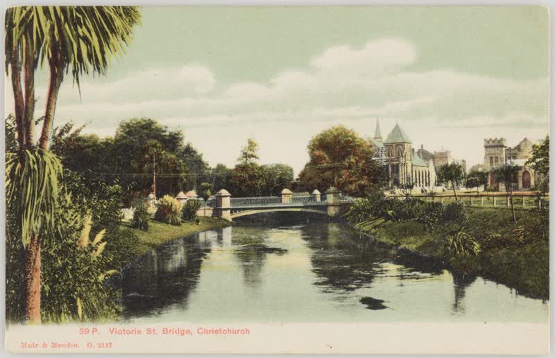 Victoria Street Bridge, Christchurch, 1905