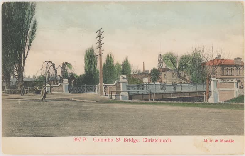 Colombo St. Bridge, Christchurch, 1900
