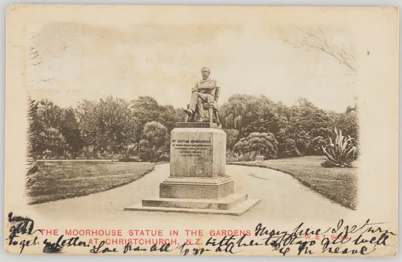 The Moorhouse Statue in the Gardens at Christchurch, New Zealand, 1910