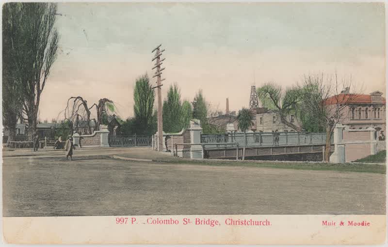 Colombo Street Bridge, Christchurch, 1905