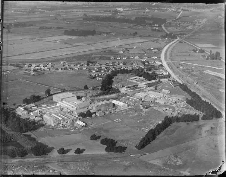Islington Freezing Works from the air, Christchurch., 1920