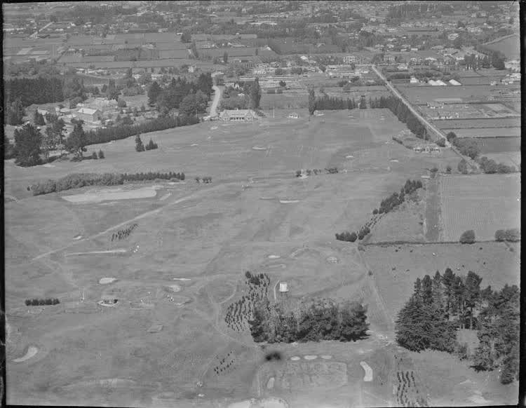 Shirley Links at Christchurch, from the air, 1930, 1930