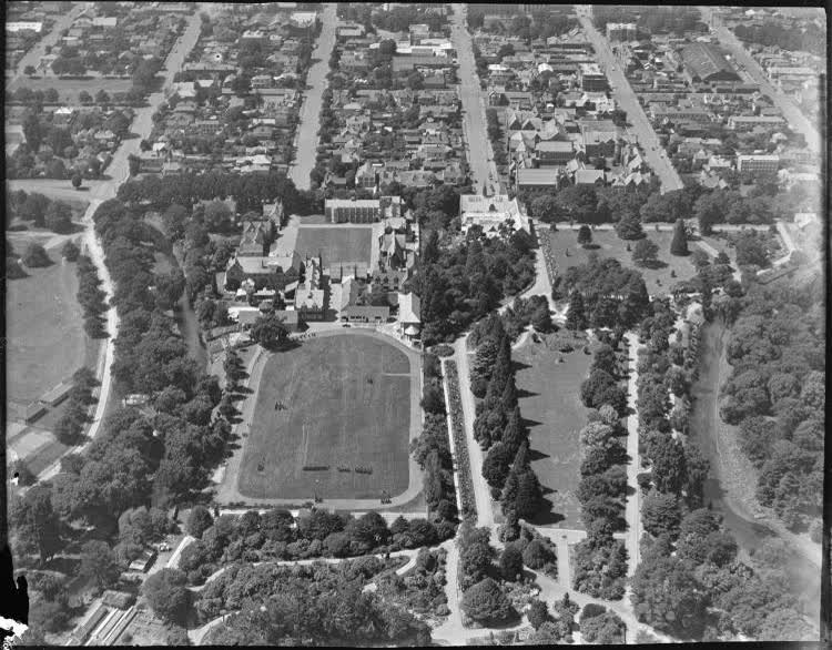 Christ's College, Christchurch, from the air, 1920