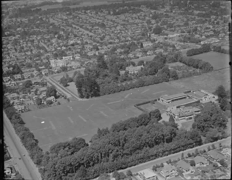 St Andrew's College, Christchurch,  from the air, 1920