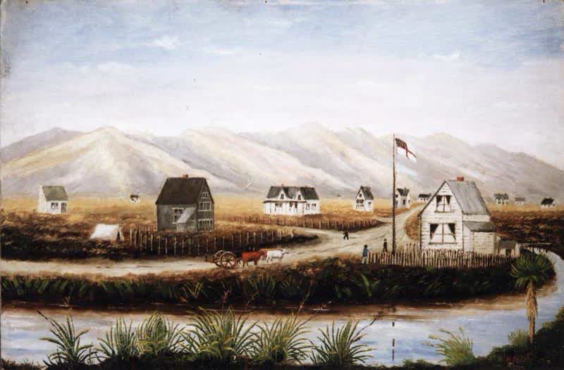 Painting: Christchurch, Canterbury , NZ, 1851