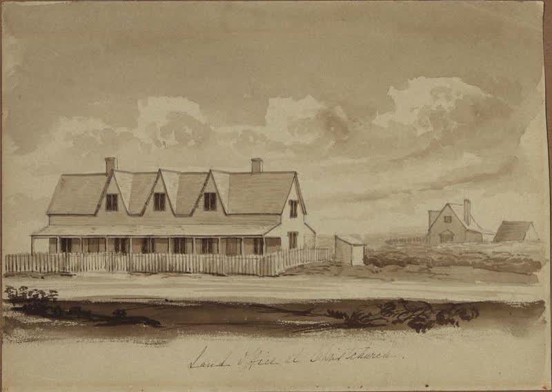 Painting: Land Office at Christchurch, 1852