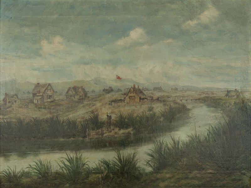 Painting: Christchurch NZ 1852, 1852