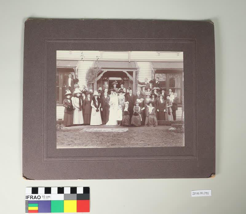 Photograph: Group photo taken at the wedding of John Murray and Ethelwyn Smith, 1912
