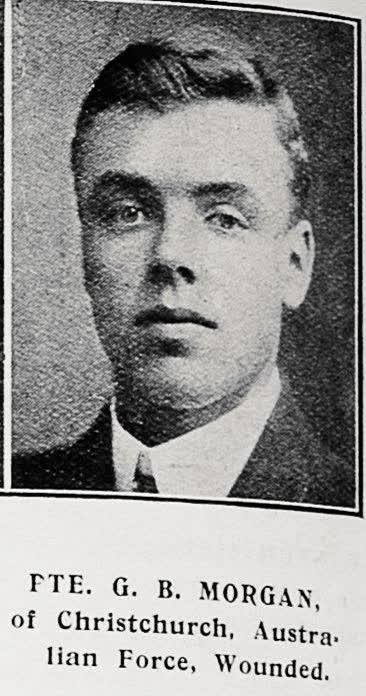 Private G. B. Morgan, of Christchurch, Australian Force, wounded, 1915