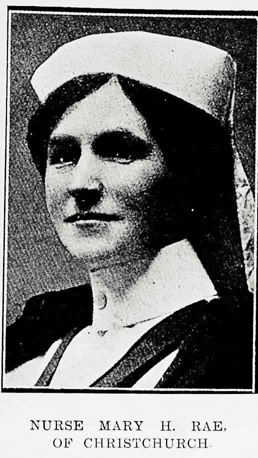 Nurse Mary H. Rae, of Christchurch, 1915